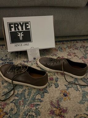 Frye Men's Dark Brown Leather Low-Top Sneakers